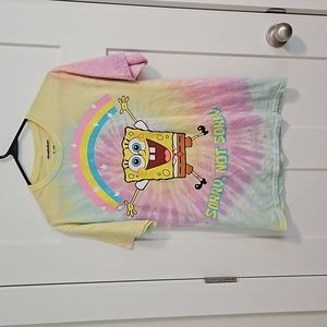 Sponge Bob T-shirt, size small,gently used tye dyed